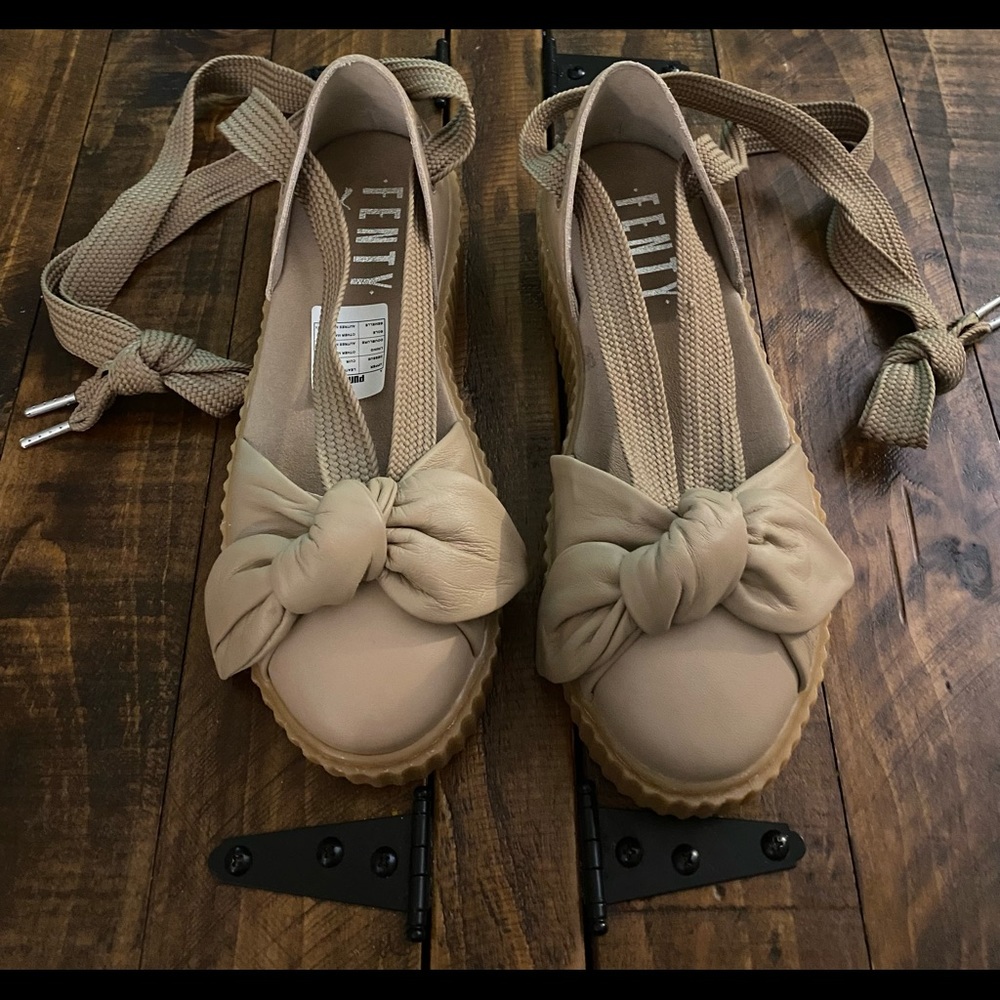 Puma-BowCreeperLaceUpFlats inTan by (RiRi❣️) Fenty